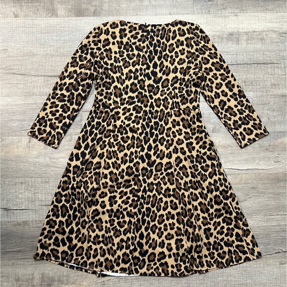 Jude Connally Small Cheetah Leopard Dress Pockets Nylon Stretch 3/4 Sleeve - Picture 2 of 8